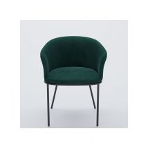 Potiron Paris - Lot de 2 fauteuils de salle à manger en velours noir - Taille Unique - Vert