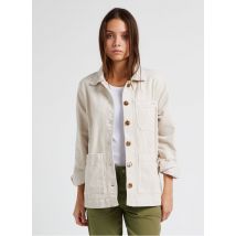 Sud Express - Recht - katoenen jasje met klassieke kraag en ribtextuur - L Maat - Wit