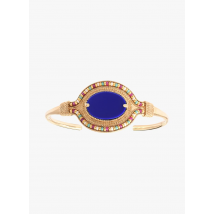 Satellite Paris - Bracelet jonc en laiton doré - Taille Unique - Bleu