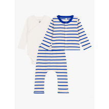 Petit Bateau - Gestreept - katoenen setje - 1M Maat - Blauw