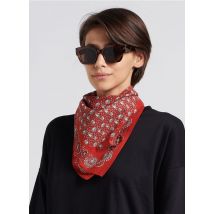 Moismont - Katoenen foulard met bloemenprint - Een Maat - Rood