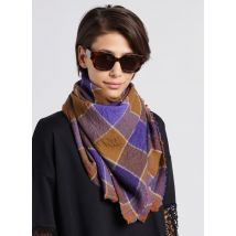 Moismont - Echarpe carreaux en laine - Taille Unique - Violet