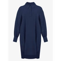Mat Fashion - Robe midi fluide col classique - Taille 48 - Bleu