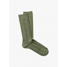 Royalties - Gebreide sokken met iers patroontje katoenblend - 40/45 Maat - Kakigroen