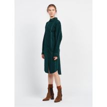 Mapoesie - Gestreiftes midikleid aus baumwoll-mix mit klassischem kragen - Einheitsgröße - Grün