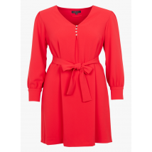Caroll - Robe courte Col V - Taille 36 - Rouge