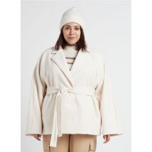 Gina Tricot - Manteau col tailleur ceinturé - Taille XL - Blanc