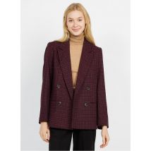 Collectors Club - Chaqueta de mezcla de lana a cuadros con cuello sastre - Talla 38 - Rojo