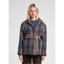 Chloe Stora - Losvallende jas met klassieke kraag van katoenmix - 38 Maat - Blauw