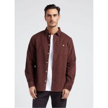 Knowledge Cotton Apparel - Blouse van katoenen corduroy met klassieke kraag - L Maat - Bruin