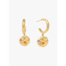 Lavani Jewels - Petites créoles avec pièce - Taille Unique - Doré