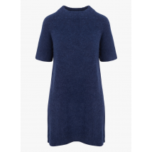 Kookai - Rechte trui-jurk met opstaande kraag wolblend met alpaca - 1 Maat - Blauw