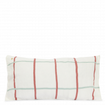 La Cerise Sur Le Gateau - Karierter kissenbezug aus leinen - Einheitsgröße - Weiß