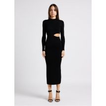 Karma Koma - Robe longue col rond en mailles ajustée - Taille S - Noir