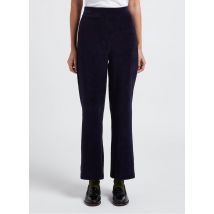 Nice Things - Wijde broek met ribtextuur katoenblend - L Maat - Blauw