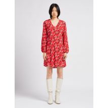 I Code - Korte jurk met v-hals en bloemenprint - 38 Maat - Roze