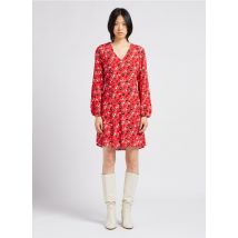 I Code - Korte jurk met v-hals en bloemenprint - 36 Maat - Roze