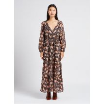 Billabong - Lange jurk van zachte - luchtige katoen met v-hals en print - M Maat - Zwart