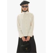 Tara Jarmon - Fließende satinierte bluse mit spitzkragen - Größe 40 - Weiß