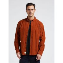 Thinking Mu - Regular-fit - katoenen overhemd met amerikaanse kraag - S Maat - Oranje