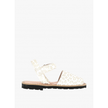 Minorquines - Leren sandalen met print - 34 Maat - Wit