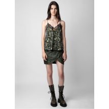 Zadig&voltaire - Falda corta de piel arrugada - Talla 40 - Verde