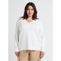 Tommy Hilfiger - Rechte trui met v-hals katoenblend - 46 Maat - Wit