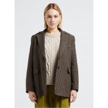 The New Society - Jasje met reverskraag en pied-de-poulemotief wolblend - M Maat - Grijs