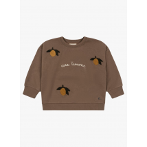 Konges Slojd - Sudadera estampada de mezcla de algodón orgánico con cuello redondo - Talla 4ans - Beige