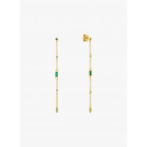Mya Bay - Pendientes largos de latón dorado - Talla única - Dorado