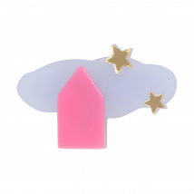 Des Petits Hauts - Broche met huis in de wolken - Een Maat - Multikleurig