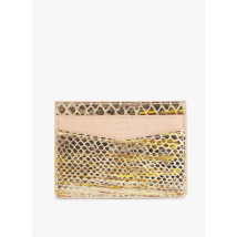 Mila Louise - Porte-cartes en cuir croco métallisé - Taille Unique - Beige