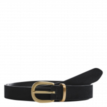 Mango - Ceinture à boucle en cuir velours - Taille L - Noir