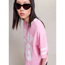 Maje - Tee-shirt oversize col rond en coton - Taille 3 - Rose