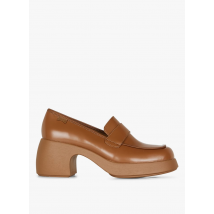 Camper - Mocasines de piel con tacón curvado - Talla 39 - Marrón