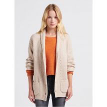 Pablo - Cárdigan de mezcla de lana con cuello de pico - Talla 2 - Beige