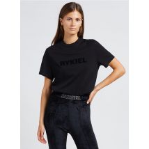 Sonia Rykiel - Camiseta de algodón con cuello redondo - Talla S - Negro