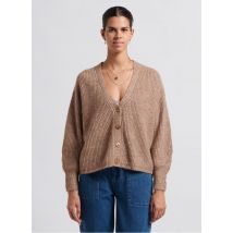 Grace Et Mila - Gebreid vest met glanzende ribbels - S/M Maat - Bruin