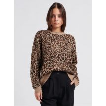 Ikks - Trui met ronde hals en luipaardprint - XL Maat - Bruin
