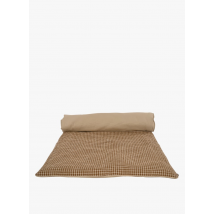 Harmony Haomy - Housse d'édredon à carreaux en lin - Taille Unique - Doré