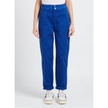 Reiko - Pantalon coupe carotte en coton mélangé - Taille XS - Bleu