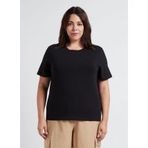 Gina Tricot - Camiseta de algodón elástico con cuello redondo - Talla L - Negro