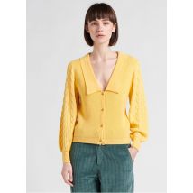 Marie Sixtine - Cárdigan de punto trenzado de mezcla de lana - Talla XS - Amarillo