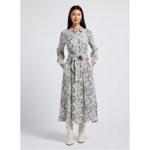 Max Mara Week End - Lange overhemdjurk van crêpe met print - 36 Maat - Zwart