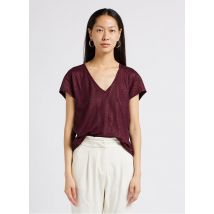 Ikks - Linnen t-shirt met v-hals - M Maat - Rood