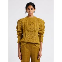 Leon & Harper - Rechte trui met ronde hals wolblend - M Maat - Geel