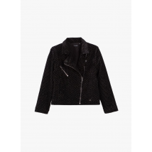 Ikks Junior - Jacquardvestje van velours met reverskraag - 4A Maat - Zwart