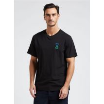 Thinking Mu - Camiseta recta de algodón orgánico con cuello redondo - Talla L - Negro