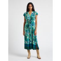 Sud Express - Lange - getailleerde jurk met v-hals - L Maat - Groen