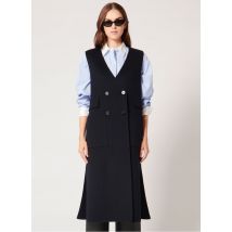 Zapa - Manteau long droit encolure v en laine mélangée - Taille 3 - Bleu
